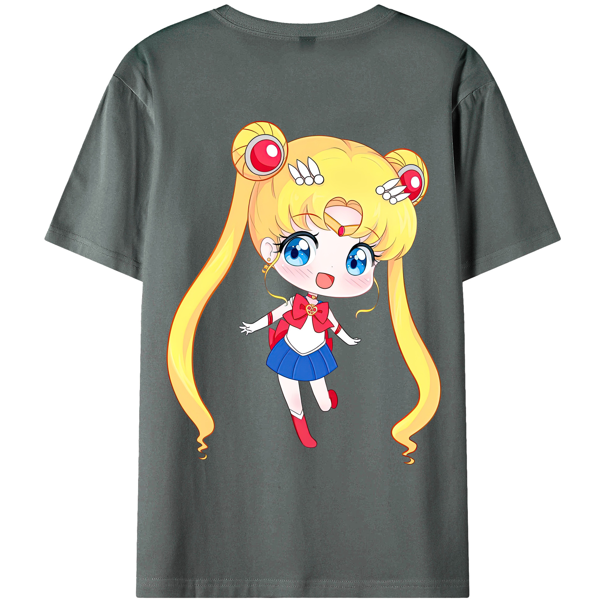 （画像用） 美少女戦士セーラームーン 月野 うさぎ つきの うさぎ Sailor Moon Tsukino Usagi 綿100％ メンズ半袖Tシャツ（バックプリント） 通気性